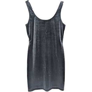 VTG 90s‎ Y2K Black Velvet Whimisgoth Dark Fairy Grunge Tank Mini Dress Size 8